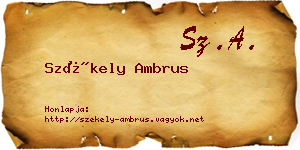 Székely Ambrus névjegykártya